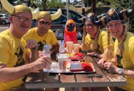 Charity car rally fancy dress