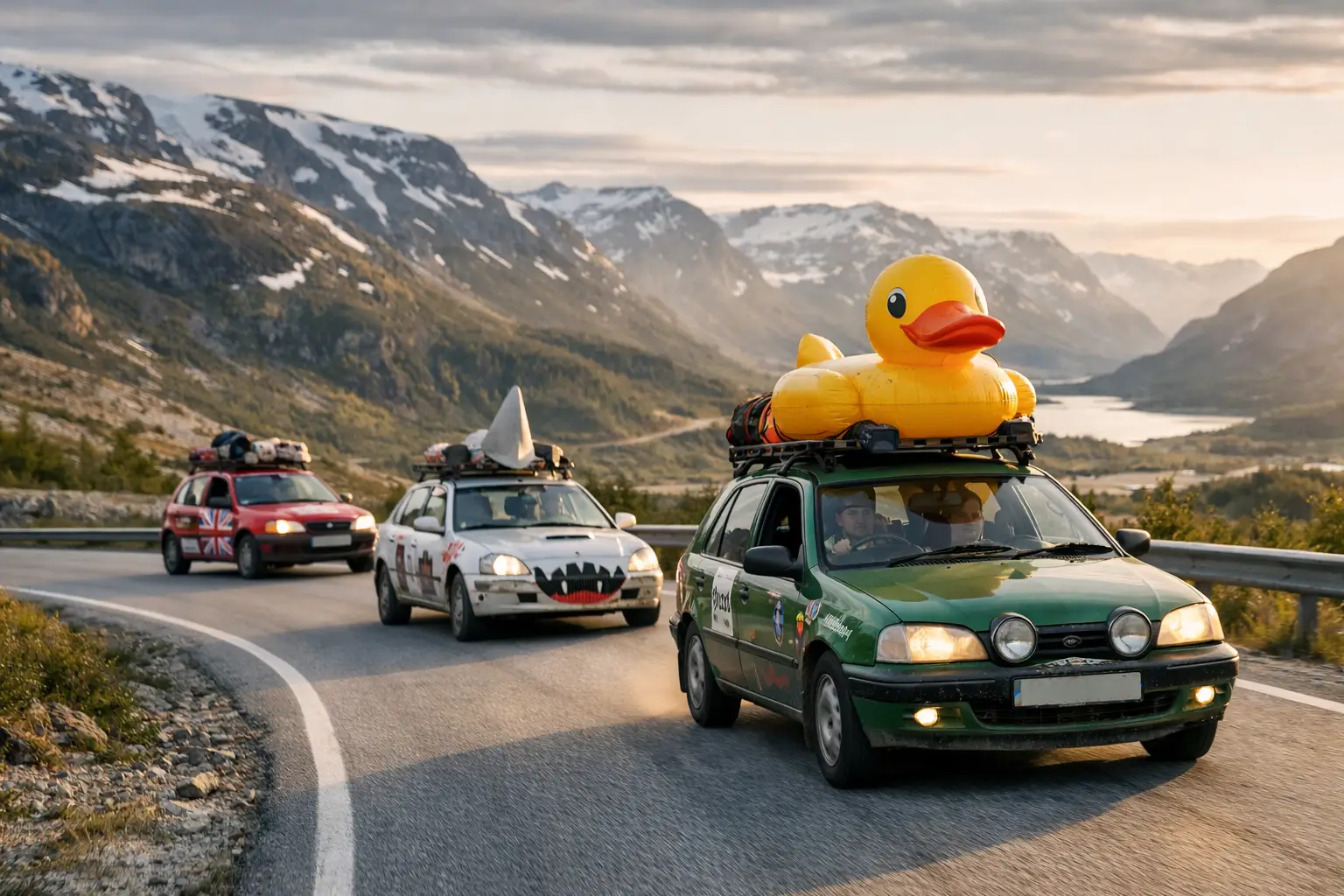 Charity Banger Rally Big Roads, Bigger Stories